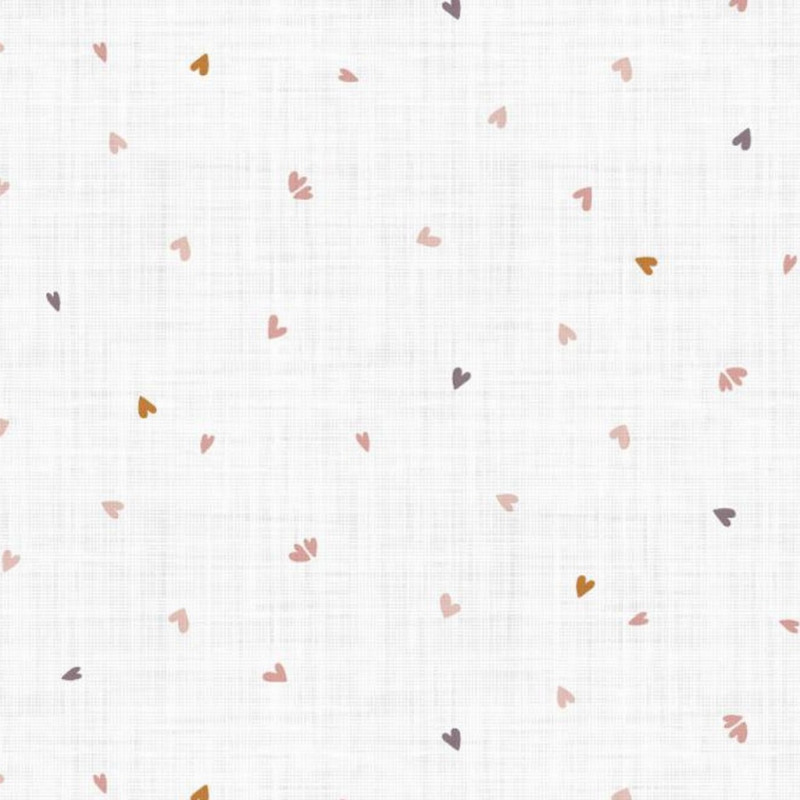 Printed Cotton COREO White / Peach